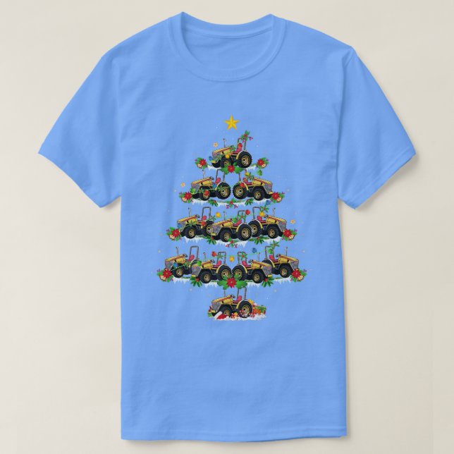 Bauer Tractor Lover Matching Santa Traktor Christ T-Shirt (Design vorne)
