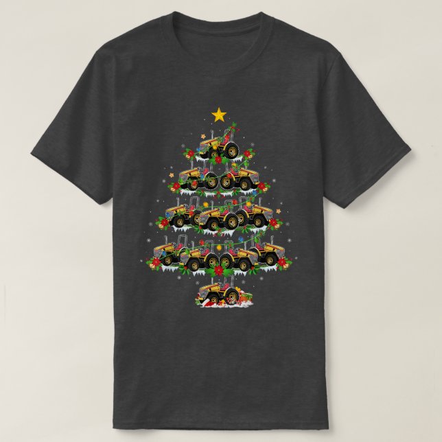 Bauer Tractor Lover Matching Santa Traktor Christ T-Shirt (Design vorne)