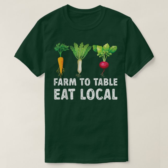 Bauer Ts Farm to Table essen lokalen Bauer Markt T-Shirt (Design vorne)