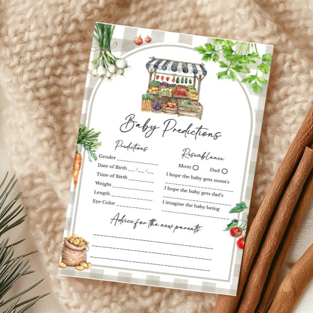 Bauer vermarkten lokal gewachsenes Baby Prediction (Farmers Market Baby Shower Baby Predictions Game)