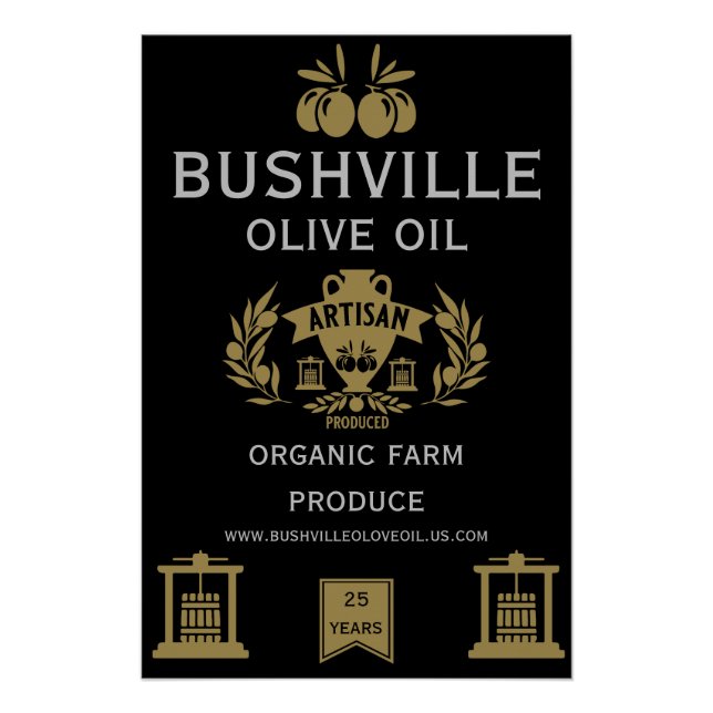 Bauer vermarkten Olivenöl Poster (Vorderseite)