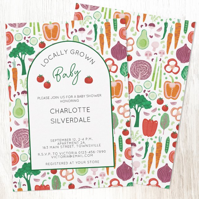 Bauer vermarkten vor Ort gebaute Kinderdusche Einladung (Farmers Market Locally Grown Baby personalized baby shower invitation)
