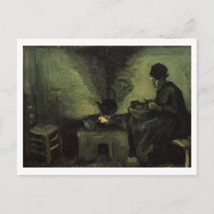 Bäuerin am Kamin, Vincent van Gogh Postkarte