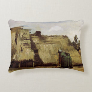 Bäuerin beim Graben Cottage von Vincent van Gogh Dekokissen