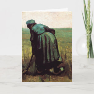 Bäuerin beim Graben von Vincent van Gogh Karte