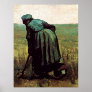 Bäuerin beim Graben von Vincent van Gogh Poster