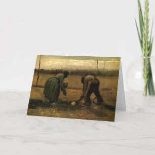 Bäuerin beim Kartoffelpflanzen von Vincent van Gog Karte