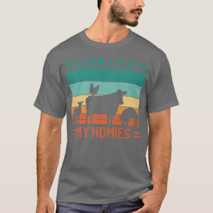 Bauern auf Bauernhof Tiere Retro Vegetarian Veggie T-Shirt