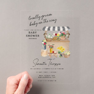 Bauern Blume Cart Stand Market Babydusche Acryleinladungen