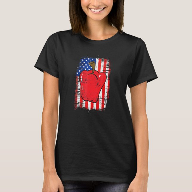 Bauern der amerikanischen Flaggenglocke Pepper Lie T-Shirt (Vorderseite)