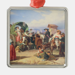 Bauern der Campagna, 1860 (Öl auf Leinwand) Silbernes Ornament