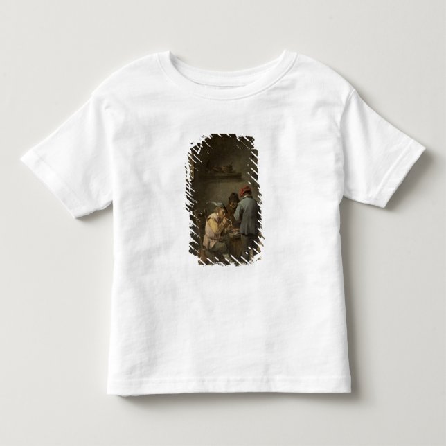 Bauern durch ein Gasthaus-Feuer Kleinkind T-shirt (Vorderseite)