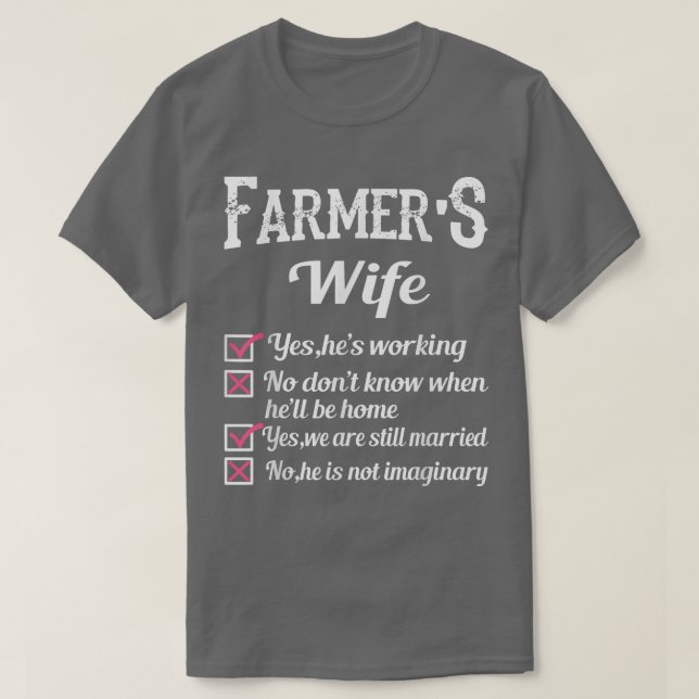 Bauern Ehefrau-Checkliste Funny T-Shirt (Design vorne)