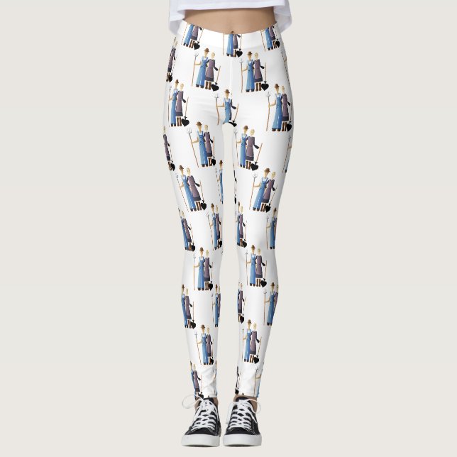 Bauern Ehefrau Königin der Spades Thunder_Cove Leggings (Vorderseite)