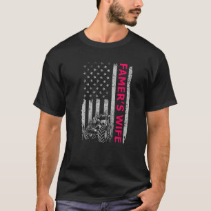 Bauern Ehefrau Life Farm Tractor American USA Flag T-Shirt