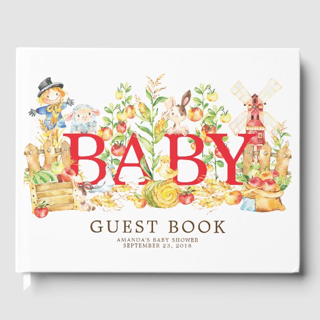 Bauern Market Baby Showbuch Gästebuch (Vorderseite)