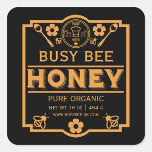 Bauern Market Honey Jar Quadratischer Aufkleber
