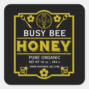 Bauern Market Honey Jar Quadratischer Aufkleber