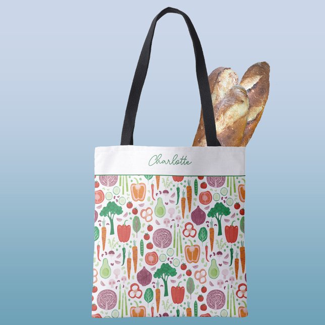 Bauern Markt für Gemüse Personalisiert Tasche (Personalized Farmers Market vegetable pattern tote bag)