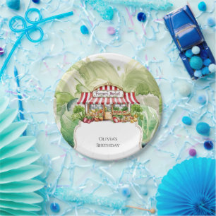 Bauern mit bunten Karotten Pappteller