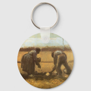 Bauern pflanzen Kartoffeln von Vincent van Gogh Schlüsselanhänger