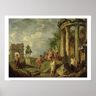Bauern unter römischen Ruinen, 1743 (Öl auf Poster