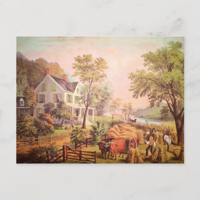 Bauern Zuhause Harvest Postcard Postkarte (Vorderseite)