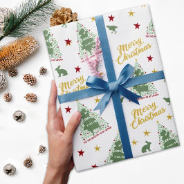 Bauernbaum, grüne frohe Weihnachten Geschenkpapier