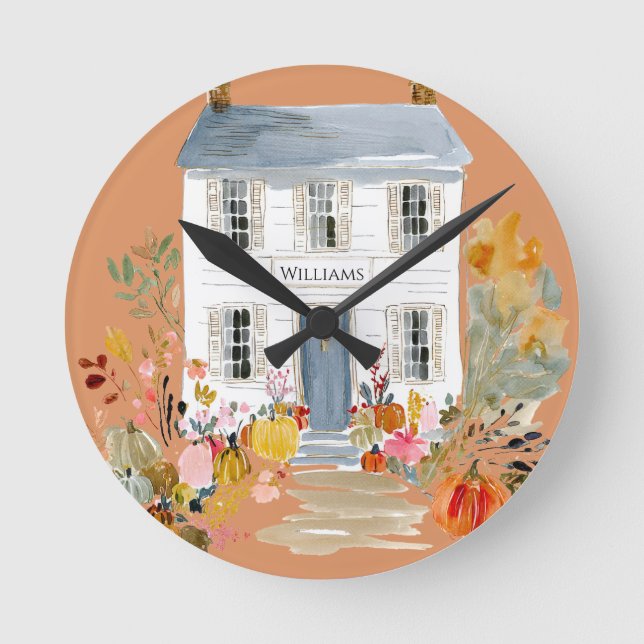Bauernfallprogramm Monogram Runde Wanduhr (Vorderseite)