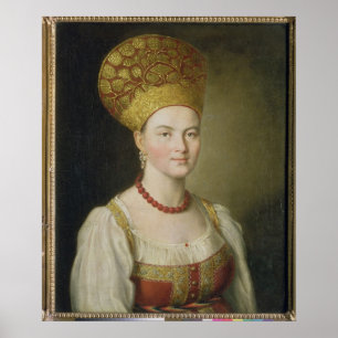 Bauernfrau in russischer Kostüme, 1784 Poster