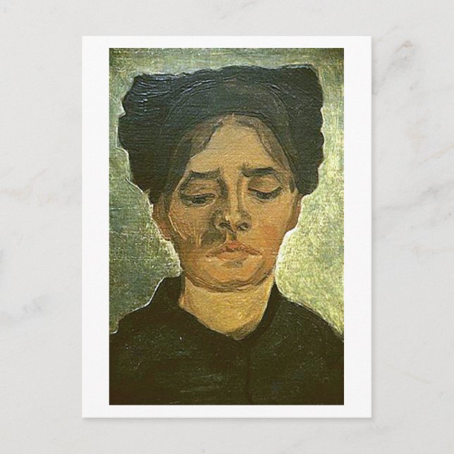Bauernfrau mit dunkler Kappe, Vincent van Gogh Postkarte (Vorderseite)