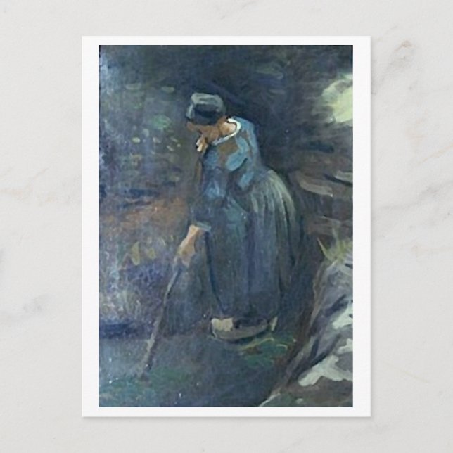 Bauernfrau Raking, Van Gogh Fine Art Postkarte (Vorderseite)