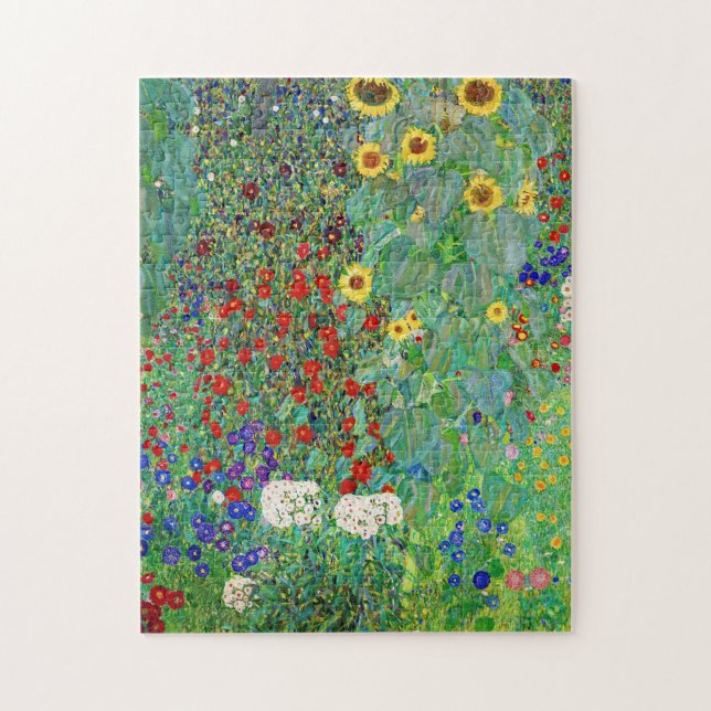 Bauerngarten Gustav Klimt mit Sonnenblumenmalereie (Vertikal)