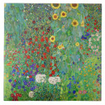 Bauerngarten Gustav Klimt mit Sonnenblumenmalereie Fliese<br><div class="desc">Bauerngarten Gustav Klimt mit Sonnenblumen Vintage Jugendstil-Malerei</div>