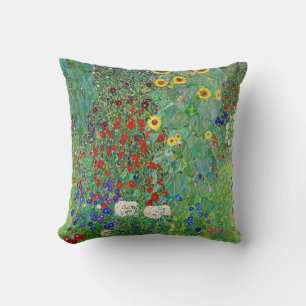 Bauerngarten Gustav Klimt mit Sonnenblumenmalereie Kissen