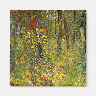 Bauerngarten mit Crucifix von Gustav Klimt Magnet