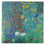 Bauerngarten mit Sonnenblumen, Gustav Klimt Fliese<br><div class="desc">Gustav Klimt (14. Juli 1862 - 6. Februar 1918) war ein österreichischer symbolischer Maler und einer der prominentesten Mitglieder der Wiener Sezessionsbewegung. Klimt ist bekannt für seine Gemälde, Wandgemälde, Skizzen und andere Kunstobjekte. Neben seinen figurativen Werken, die Allegorien und Portraits enthalten, malte er Landschaften. Unter den Künstlern der Wiener Sezession...</div>