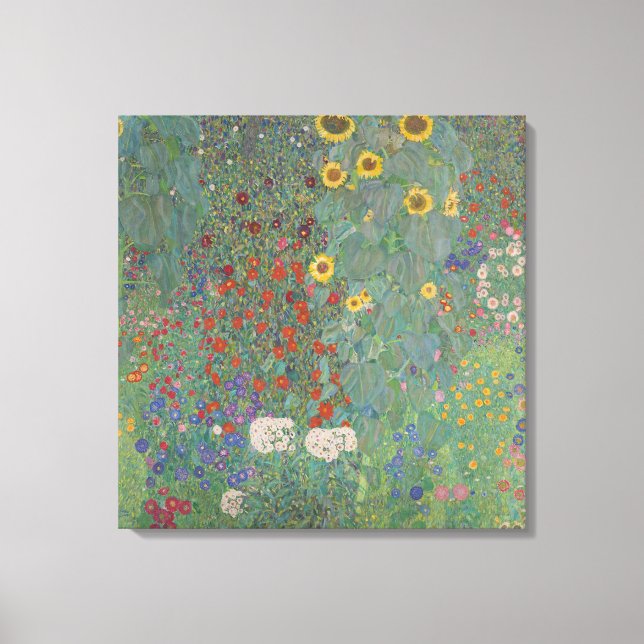 Bauerngarten mit Sonnenblumen - Gustav Klimt Leinwanddruck (Vorderseite)