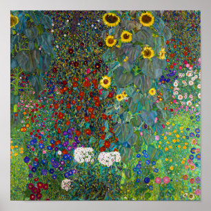 Bauerngarten mit Sonnenblumen Gustav Klimt Poster