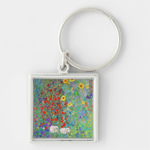 Bauerngarten mit Sonnenblumen Gustav Klimt Schlüsselanhänger