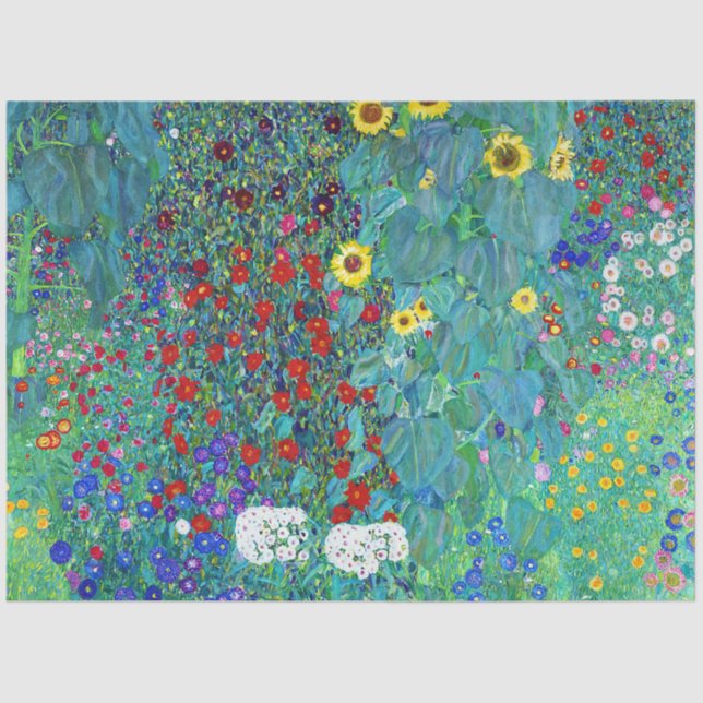 Bauerngarten mit Sonnenblumen, Gustav Klimt Seidenpapier (Vorderseite)