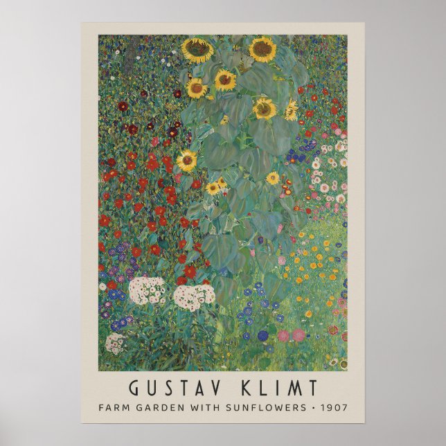Bauerngarten mit Sonnenblumen Poster (Vorne)