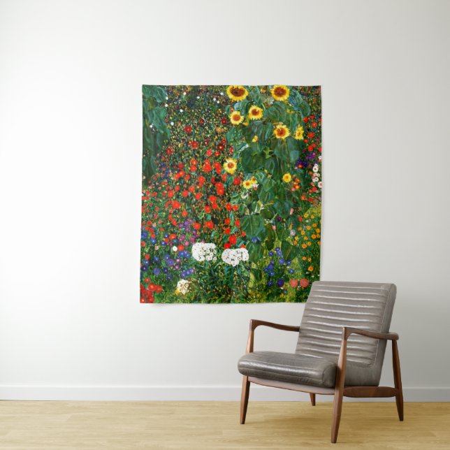 Bauerngarten mit Sonnenblumen Tapisserie Wandteppich (Beispiel)