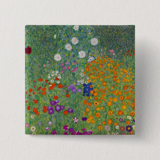Bauerngarten, Ölmalerei, Gustav Klimt Button (Vorderseite)