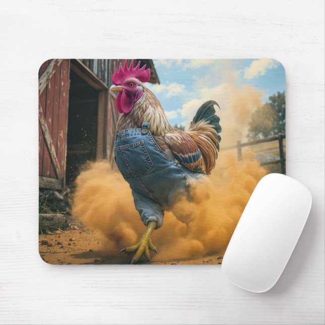 Bauernhahn wirbelt Staub auf Mousepad (Mit Mouse)