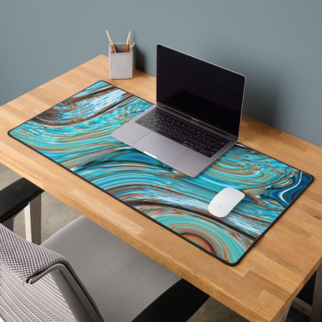 Bauernhaus aquamarin blau Woodgrain türkisfarbene  Schreibtischunterlage (Büro 2)