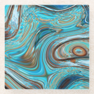 Bauernhaus aquamarines blaues Woodgrain türkise W Glasuntersetzer