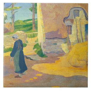 Bauernhaus bei Le Pouldu, 1890 (Öl auf Leinwand) Fliese