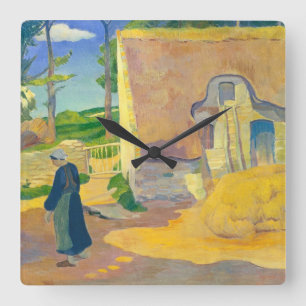 Bauernhaus bei Le Pouldu, 1890 (Öl auf Leinwand) Quadratische Wanduhr