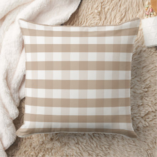 Bauernhaus Beige Gingham Karo Kariertes Keuchkisse Kissen